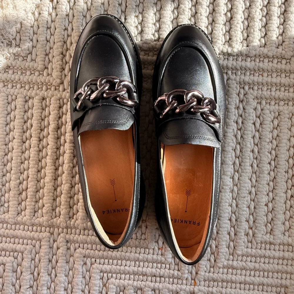 Frankie4 “Saint Black” Loafers with Silver chain - Picture 6 of 7